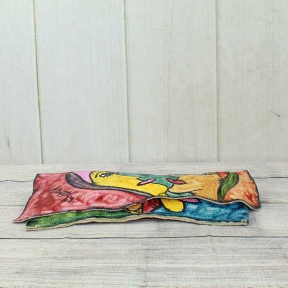 Adriana Bottary Multicolored Hand Painted Clutch Bag - Picture 6 of 11